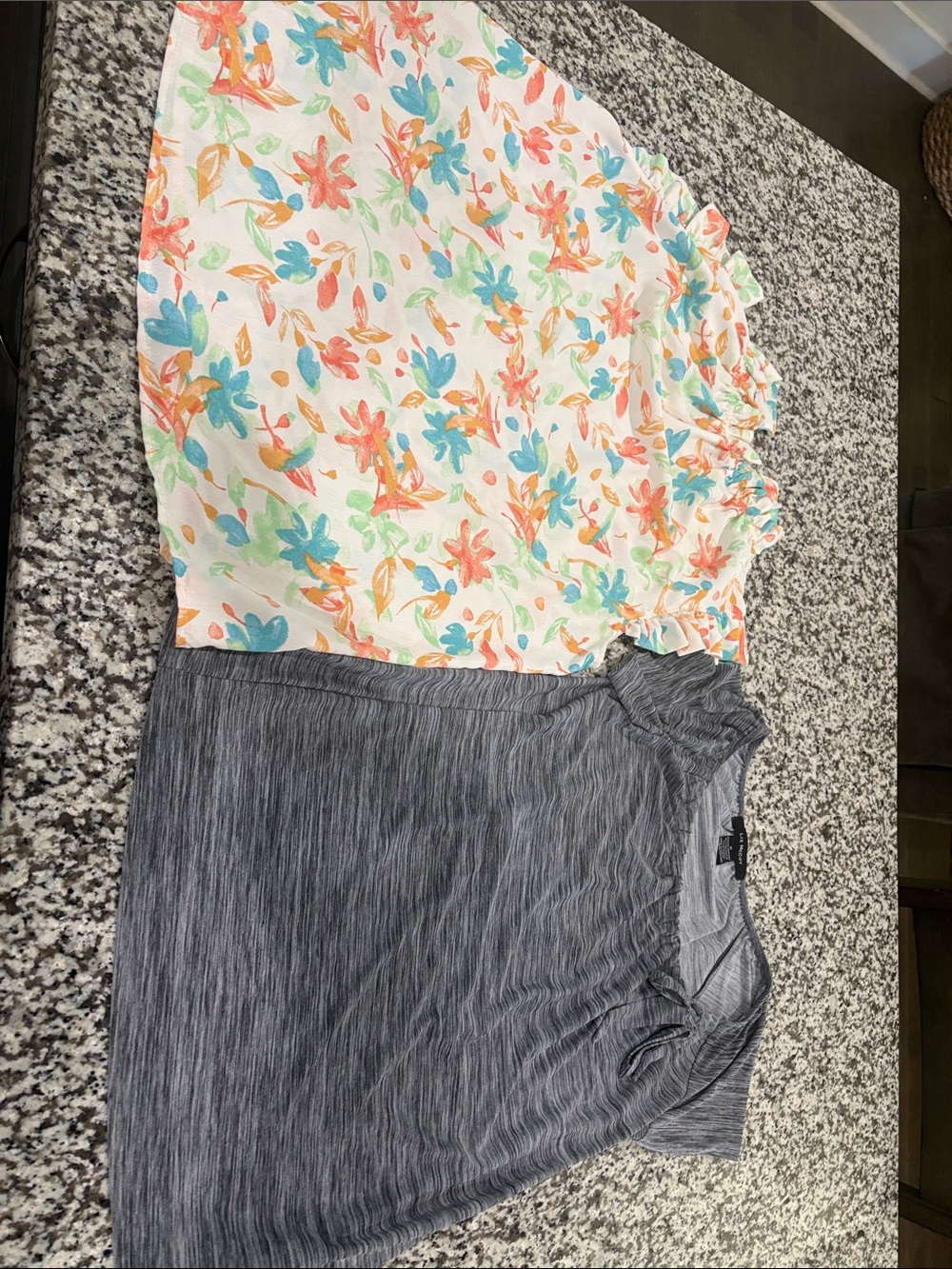 Liz McCoy Heathered Light Gray Knit Top 2 for 15